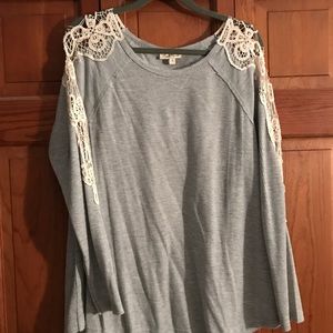 Lace shoulder Henley